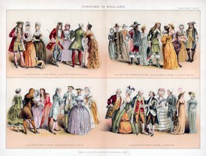Kostüm in England, 18. Jahrhundert