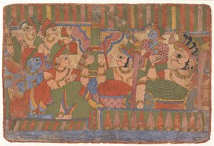 Rat der Helden...aus einem verstreuten Mahabharata Große Nachkommen des Mahabharata, ca. 1800 von Unbekannt