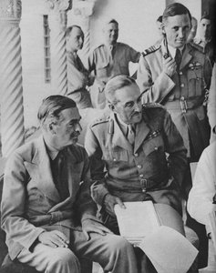 Kriegsrat in Algier: Herr Churchill mit seinen Kapitänen, 1943 von Unbekannt