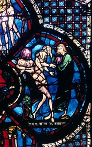 Erschaffung Evas, Buntglas, Kathedrale von Chartres, Frankreich, 1205-1215 von Unbekannt