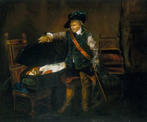Cromwell betrachtet den Körper von Charles I, nach 1850