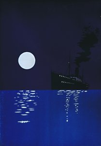 Kreuzfahrtschiff bei Mondschein, 1909
