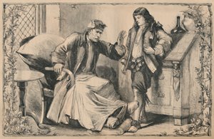 Crusoe wird von seinem Vater beraten, um 1870 von Unbekannt