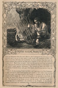 Crusoe macht Körbe, um 1870