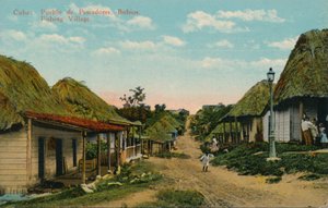Kuba: Pueblo de Pescadores. Bohios. Fischerdorf, 1919