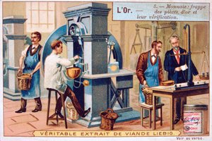 Währung, Münzprägung und Überprüfung der Goldmünzen, um 1900
