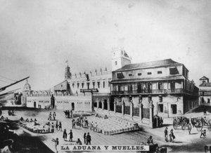 Zollhaus und Kais, Havanna, Kuba, 1841, [ca. 1910]