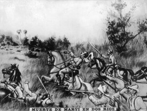 Tod von Marti in der Schlacht von Zwei Flüssen, 1895 von Unbekannt