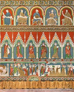 Dekoration in der alten Kirche von Stora Råda, Västra Götaland, Schweden, 1928