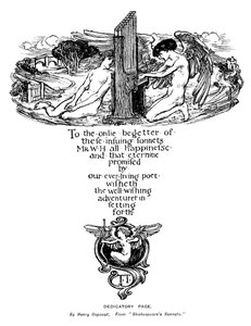 Widmungsseite aus Shakespeares Sonetten, 1899 von Unbekannt