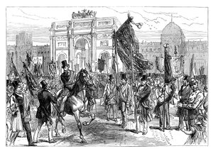Demonstration der Pariser Freimaurer, Frankreich, 1870, spätes 19. Jahrhundert von Unbekannt