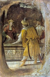 Detail vom Altarbild des heiligen Antonius, 16. Jahrhundert von Unbekannt