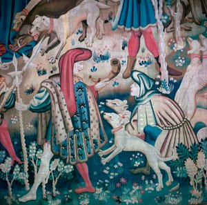 Detail der Bärenjagd aus den Devonshire Jagdteppichen von Unbekannt