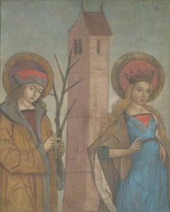 Diptychon der Heiligen Achatius, Barbara, Apollonia und Sebald, ca. 1490 von Unbekannt