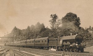 Down Brighton Express bei South Croydon. Lokomotive 4-4-2, Nr. 421, ca. 1920
