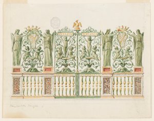 Zeichnung, Entwurf für ein Kapellentor, 1845 von Unbekannt