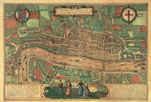 Älteste gedruckte Karte von London, 1574