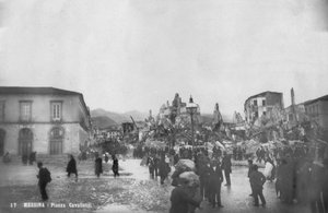 Erdbebenschäden auf der Piazza Cavallotti, Messina, Sizilien, Italien, Dezember 1908 von Unbekannt