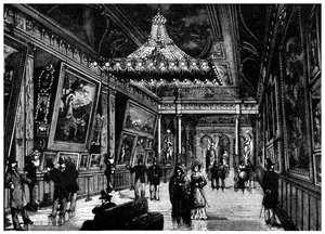 Edisons Glühlampen erleuchten eine Kunstgalerie in New York, 1882 von Unbekannt