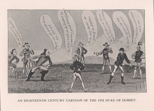 Edward Sackville 1591-1652, 4. Herzog von Dorset, beim Cricketspielen, 18. Jahrhundert 1912