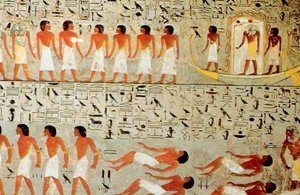 Ägyptisches Grab, Prozession der Krone, Theben, Ägypten von Unbekannt