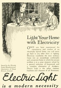 Elektrisches Licht ist eine moderne Notwendigkeit, 1920 von Unbekannt