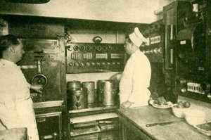Elektrisch ausgestattete Zugküche, London und North Eastern Railway, 1930