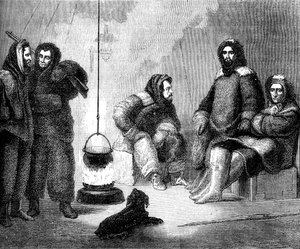 Elisha Kent Kane und seine Gefährten in Grönland, ca. 1855 von Unbekannt