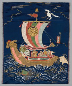 Bestickte Fukusa, späte 1800er bis frühe 1900er Jahre