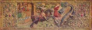 Besticktes Vorderaltarbild des Heiligen Georg, aus dem Palau de la Generalitat, 15. Jahrhundert von Unbekannt