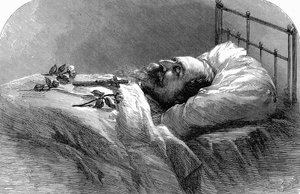Kaiser Napoleon III. von Frankreich auf seinem Sterbebett, 1873