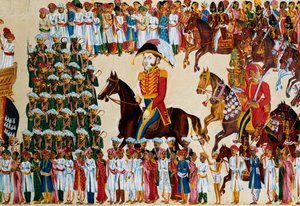 Englischer Grandee der East India Company in einer indischen Prozession, 1825-1830 von Unbekannt
