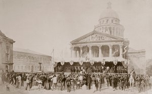 Einberufung von Freiwilligen in die Nationalgarde, Place du Panthéon, Paris, 1870-1871 von Unbekannt