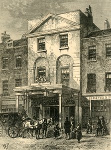 Eingang zum Astleys Theater im Jahr 1820, ca. 1878 von Unbekannt
