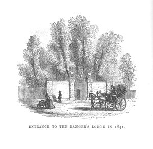 Eingang zur Rangers Lodge im Jahr 1841, um 1870