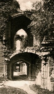 Eingang zur Banketthalle, Kenilworth Castle, Warwickshire, frühes 20. Jahrhundert