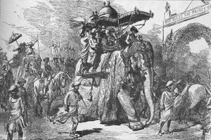 Einzug des Prinzen von Wales in Baroda, Indien, am 9. November 1875, 1908