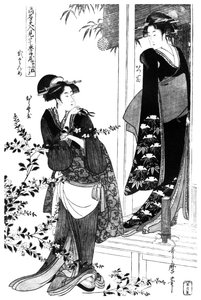 Episode aus einer Parodie des Chushingura, japanisch, um 1797 von Unbekannt