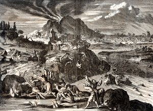 Ausbruch des Shirane-san und Erdbeben in Edo Tokio, Japan, 1650