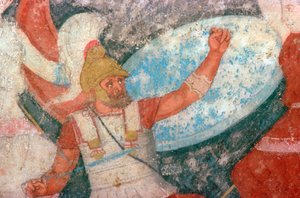 Etruskische Malerei einer Schlacht zwischen Griechen und Amazonen