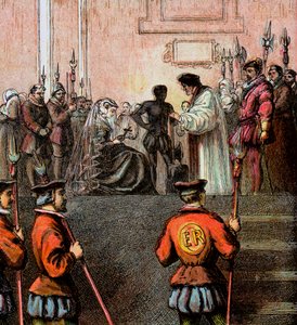 Hinrichtung von Maria Stuart, 1587 von Unbekannt