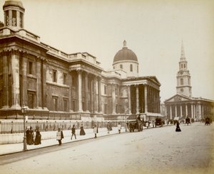 Außenansicht der National Gallery, London, 1887 von Unbekannt