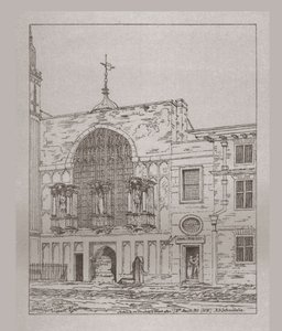 Außenansicht der Guildhall Chapel, 1815 von Unbekannt