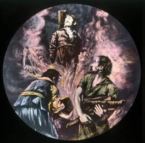 Gläubige auf dem Scheiterhaufen verbrannt, ca. 1910