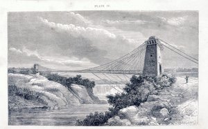 Falls View Hängebrücke, Niagara, Nordamerika, um 1869-1889