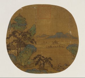 Fächer als Albumblatt, Ming-Dynastie, 1368-1644 von Unbekannt
