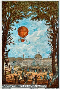 Erste Luftfahrt von Charles und Robert, Paris, Frankreich, 1783, 1890er Jahre