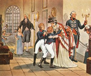 Erstes Treffen von Königin Louise und ihren Kindern nach der Schlacht bei Jena, 18. Oktober 1806, 1936 von Unbekannt