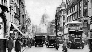 Fleet Street, gesehen von gegenüber dem Salisbury Court, London, 1926-1927