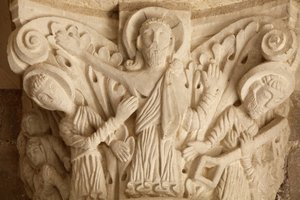 Fleury-Abtei Basilika Vorhalle Kapitell Saint Benoit sur Loire Frankreich